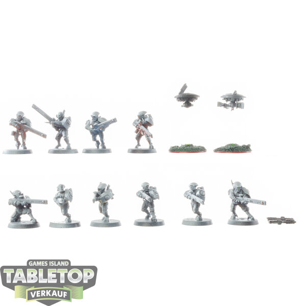 Tau Empire - 10x Fire Warriors Strike Team - teilweise bemalt