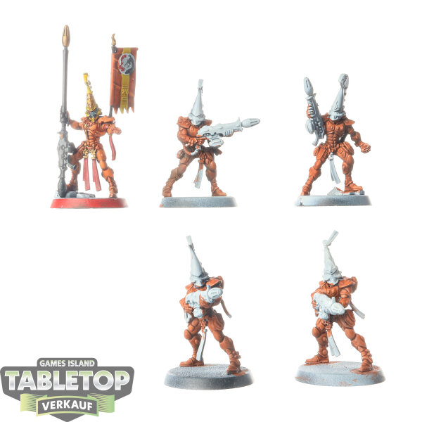 Aeldari - 5 Fire Dragons - teilweise bemalt