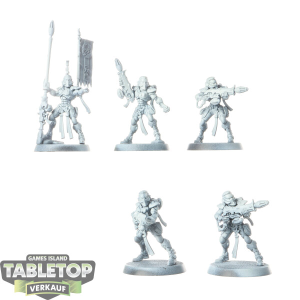 Aeldari - 5 Fire Dragons - teilweise bemalt