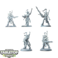 Aeldari - 5 Dark Reapers - teilweise bemalt