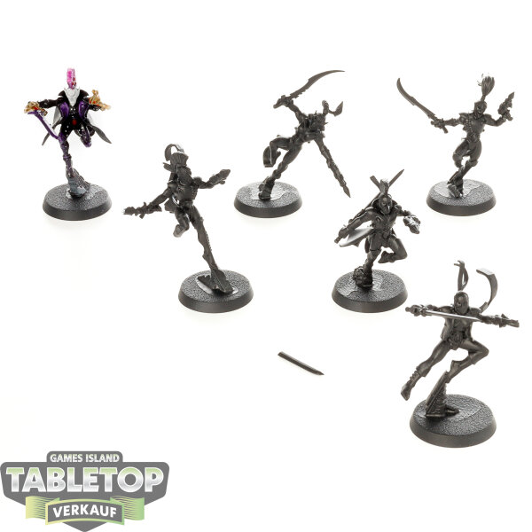 Aeldari - 6x Harlequin Troupe - teilweise bemalt