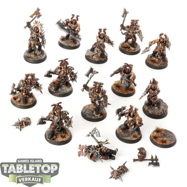 Blades of Khorne - 13 Blood Warriors - bemalt
