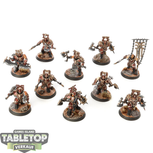 Blades of Khorne - 10 Blood Warriors - bemalt