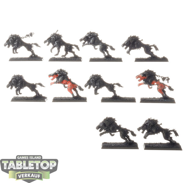 Beasts of Chaos - 10x Chaos Warhounds - klassisch - teilweise bemalt