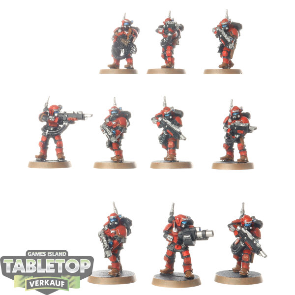 Astra Militarum - 10x Cadian Kasrkin klassisch - bemalt