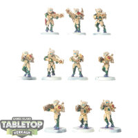 Tau Empire - 10x Fire Warriors Breacher Team - bemalt