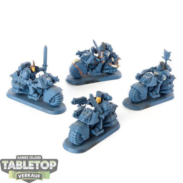 Space Marines - 4x Bikers - teilweise bemalt