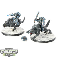 Space Wolves - 2x Thunderwolf Cavalry - teilweise bemalt