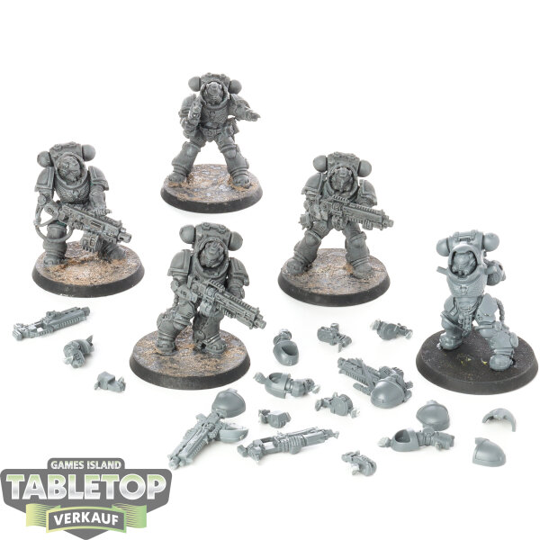 Space Marines - 5x Heavy Intercessor Squad - teilweise bemalt