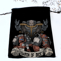 Baron of Dice - Premium Black Dice Bags - Flaming Book