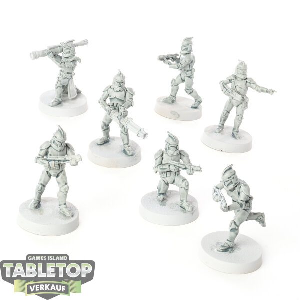 Galaktische Republik - 7 Phase I Clone Troopers - teilweise bemalt