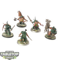 Maggotkin of Nurgle - 5x Putrid Blightkings - bemalt
