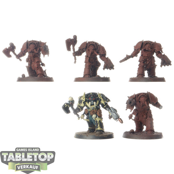 Chaos Space Marines - 5x Chaos Terminator Squad - teilweise bemalt