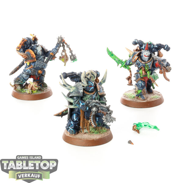 Death Guard - 3 Plague Marines - bemalt