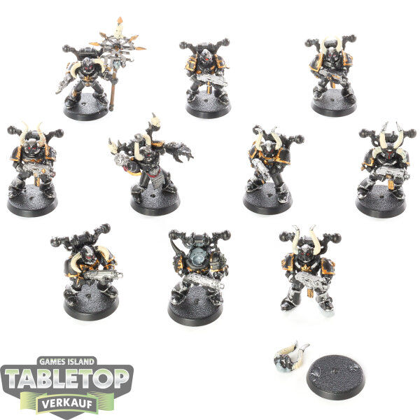 Chaos Space Marines - 10x Chaos Space Marines - klassisch - teilweise bemalt