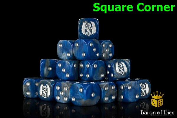 Baron of Dice - Storm Dragon 16mm Square Corner Dice (25)