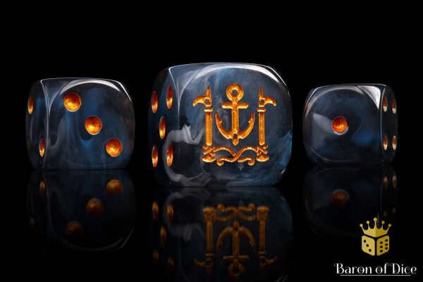 Baron of Dice - Golden Dockyard  16mm Round Corner Dice (25)