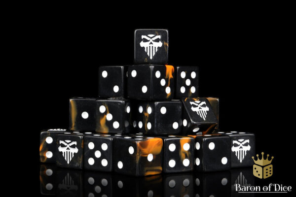 Baron of Dice -  Seething Lava 16mm Square Corner Dice (25)