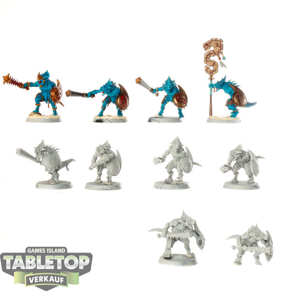 Seraphon - 10x Saurus Guard - teilweise bemalt