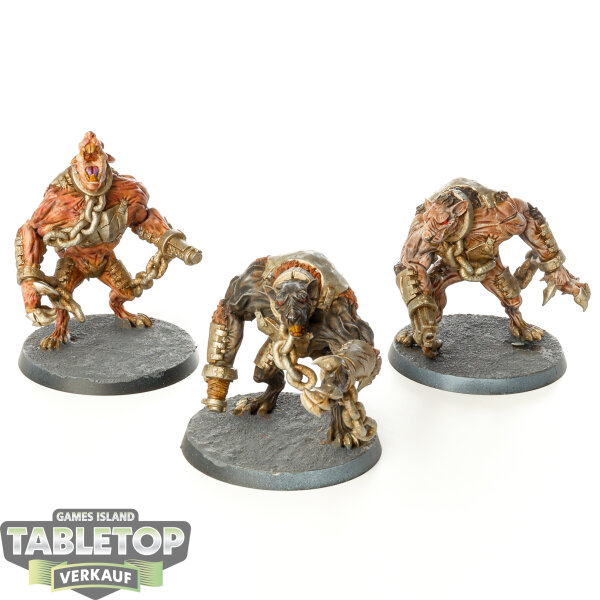 Miniaturen - 3x Infinite Legions - Armored Rat Brutes - bemalt