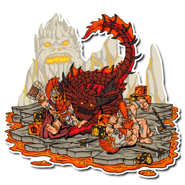 Baron of Dice - Premium Vinyl Stickers - Slayer Dwarves