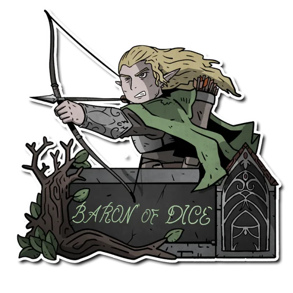 Baron of Dice - Premium Vinyl Stickers - Elves