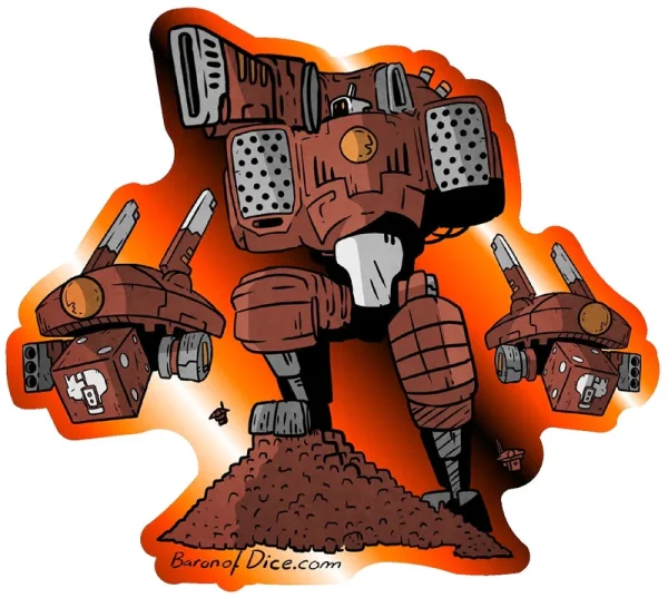 Baron of Dice - Premium Vinyl Stickers - Good Robots