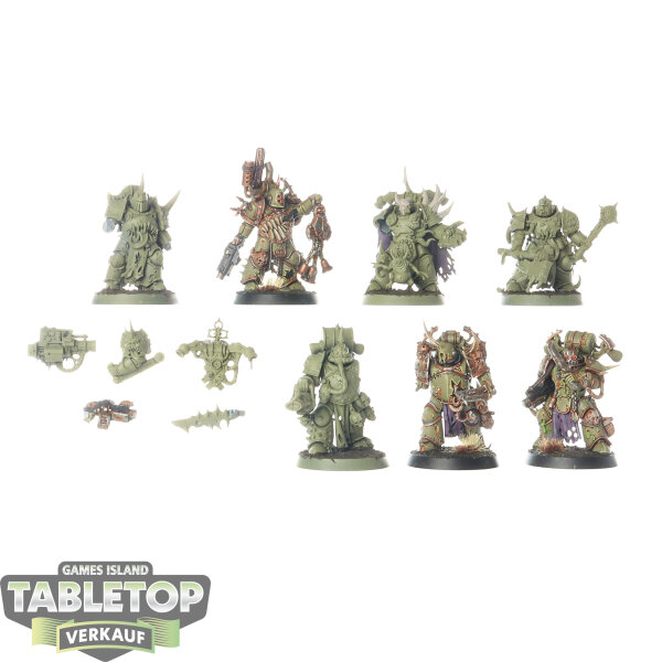 Death Guard - 7x Plague Marines - teilweise bemalt