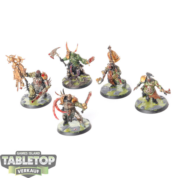 Maggotkin of Nurgle - 5 Putrid Blightkings - bemalt
