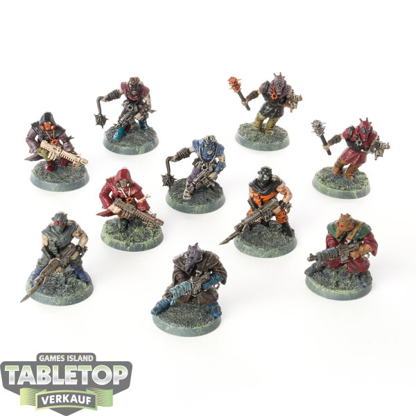 Chaos Space Marines - 10 Chaos Cultists - bemalt