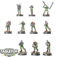 Genestealer Cults - 10 Cadian Shock Troops - bemalt