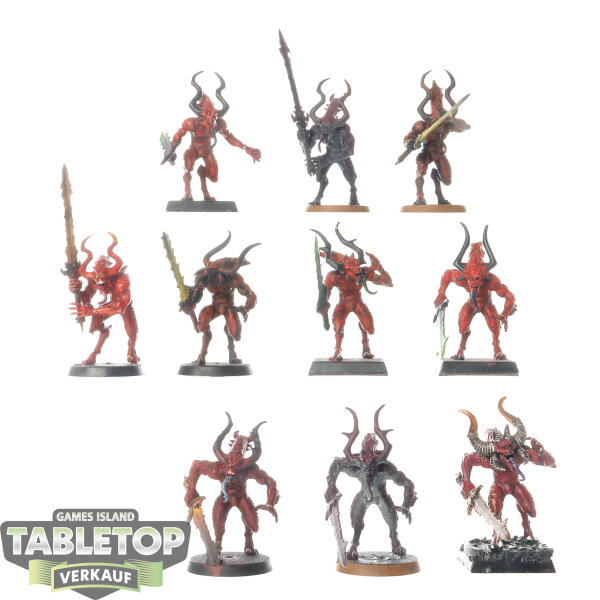 Blades of Khorne - 10x Bloodletters - teilweise bemalt