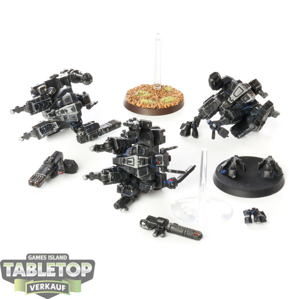 Tau Empire - 3x XV8 Crisis Battlesuit klassisch - teilweise bemalt