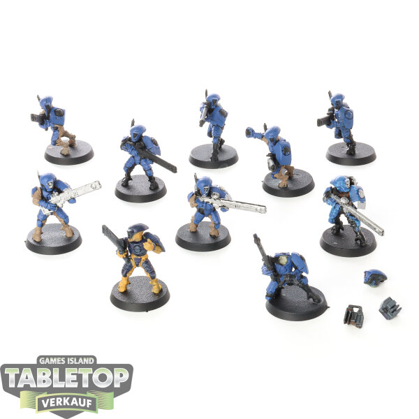 Tau Empire - 10x Fire Warriors Strike Team - teilweise bemalt