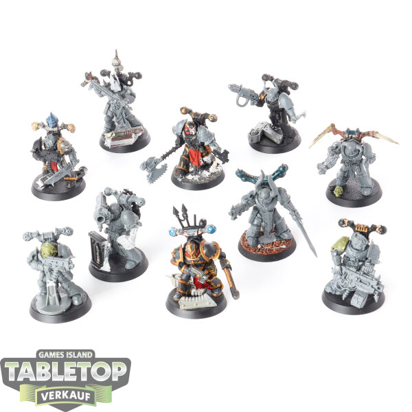 Chaos Space Marines - 10x Chaos Space Marines - klassisch - teilweise bemalt