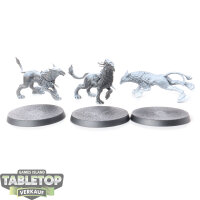 Stormcast Eternals - 3x Gryph-hounds - teilweise bemalt
