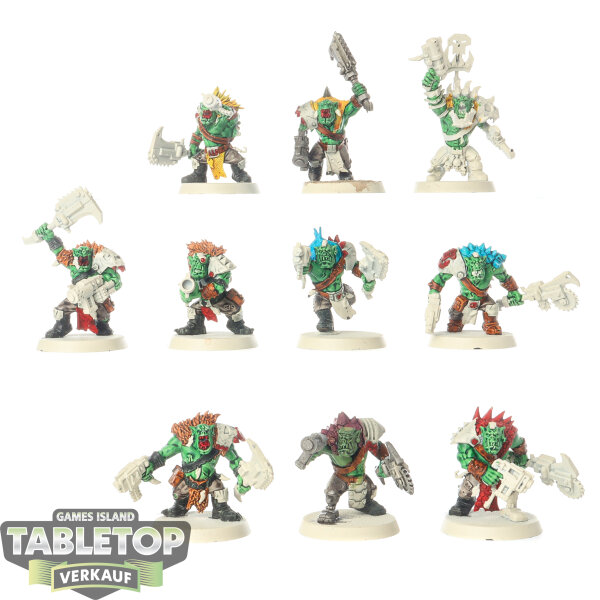 Orks - 10 Ork Beast Snagga Boyz - teilweise bemalt