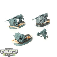 Skaven - 3 Warplock Jezzails - grundiert