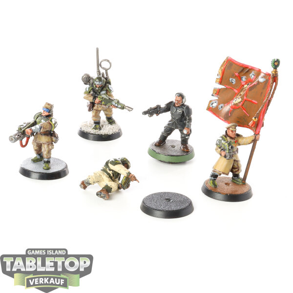 Astra Militarum - 5 Cadian Command Squad Klassisch/Classic - teilweise bemalt