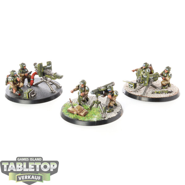 Astra Militarum - 3 Cadian Heavy Weapon Squad Klassisch/Classic - teilweise bemalt
