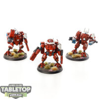 Tau Empire - 3x XV8 Crisis Battlesuit Team - bemalt