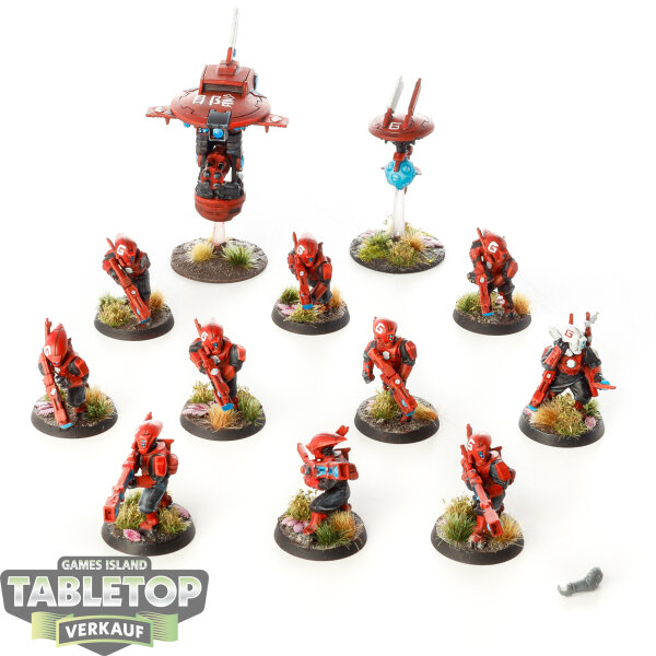 Tau Empire - 10x Pathfinder Team - teilweise bemalt