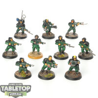 Astra Militarum - 10 Cadian Shock Troops classic  - bemalt