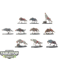 Soulblight Gravelords - 10 Dire Wolves - bemalt