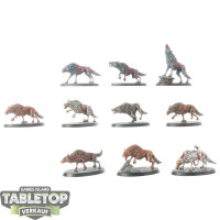 Soulblight Gravelords - 10 Dire Wolves - bemalt
