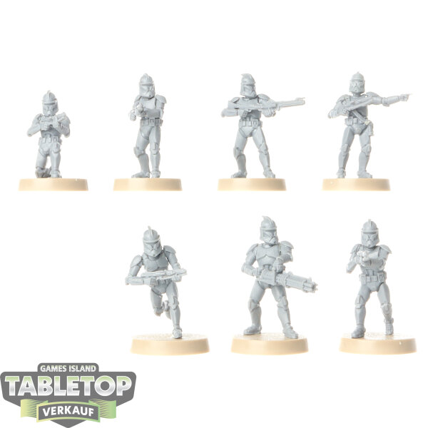 Galaktische Republik - 7x Phase 1 Clone Troopers - unbemalt