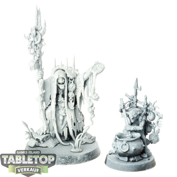 Orruk Warclans - Swampcalla Shaman with Pot-grot - grundiert