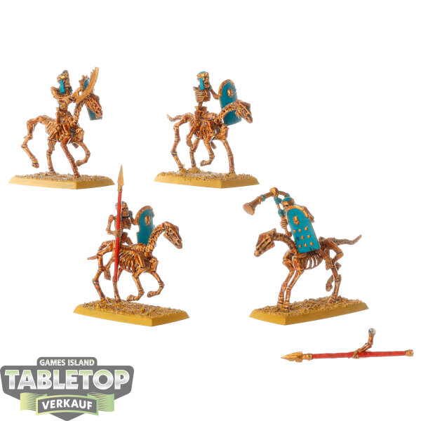 Tomb Kings of Khemri - 4x Tomb Kings Skeleton Horsemen - bemalt