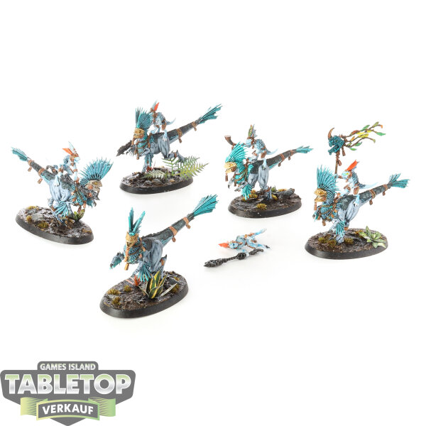 Seraphon - 5 Raptadon Chargers - bemalt