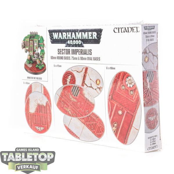 Bases - Sector Imperialis 60mm Round Bases, 75mm & 90mm Oval Bases - Originalverpackt / Neu